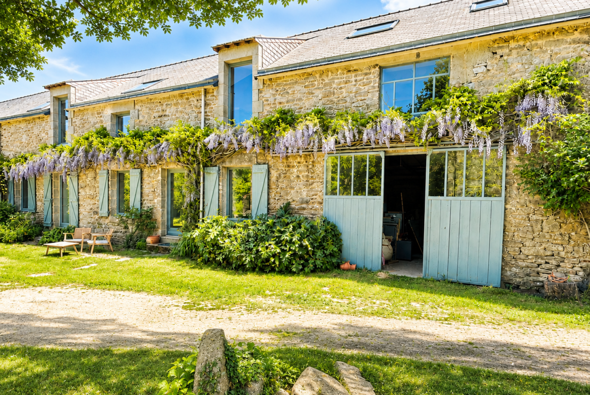 Maison de charme en pierre 7 pièces avec dépendance -atelier – four a pains et puits