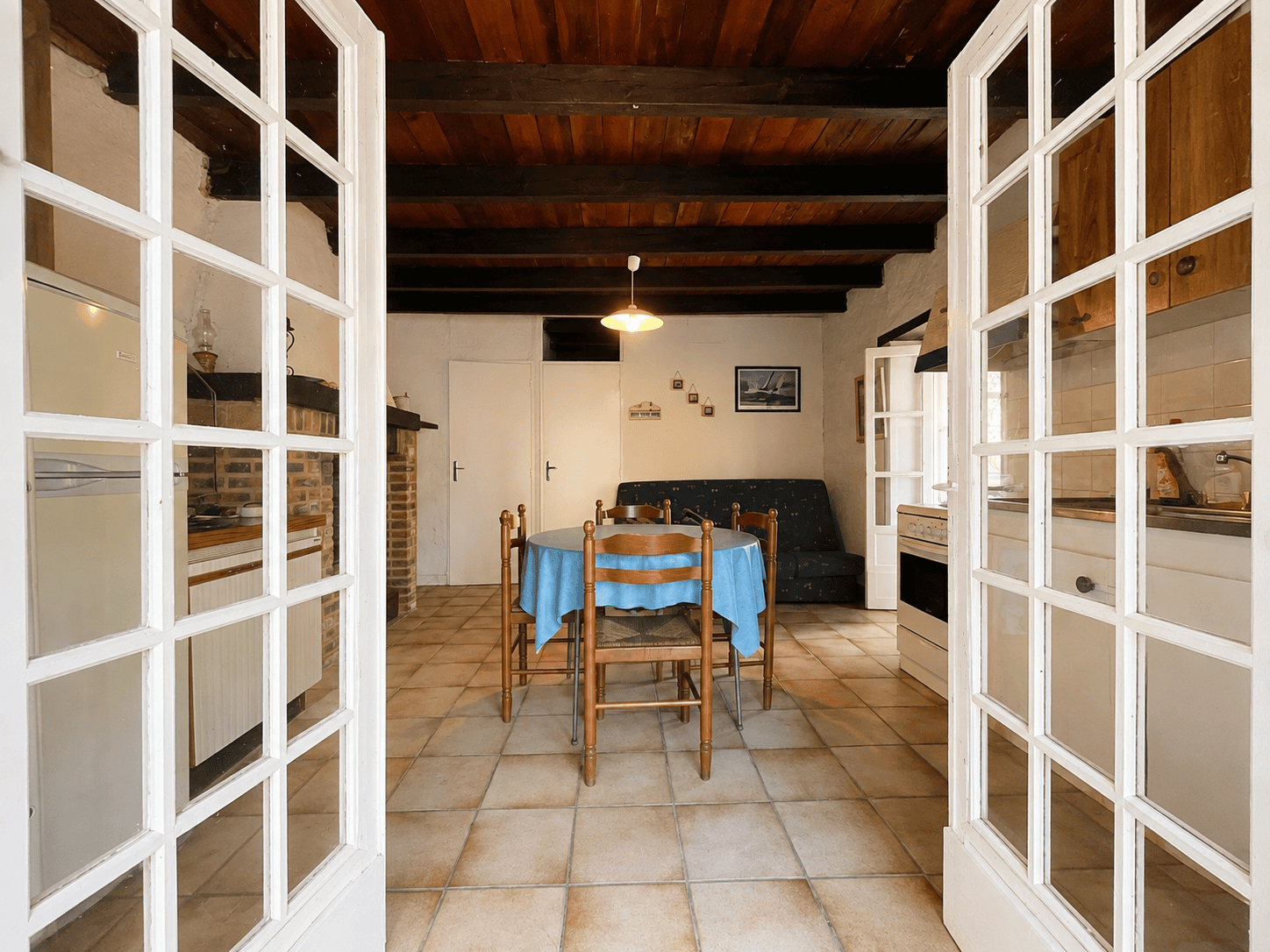 SAINT-ARMEL – Maison en pierre à 100 m à pied de la plage et de la mer – Grand Jardin