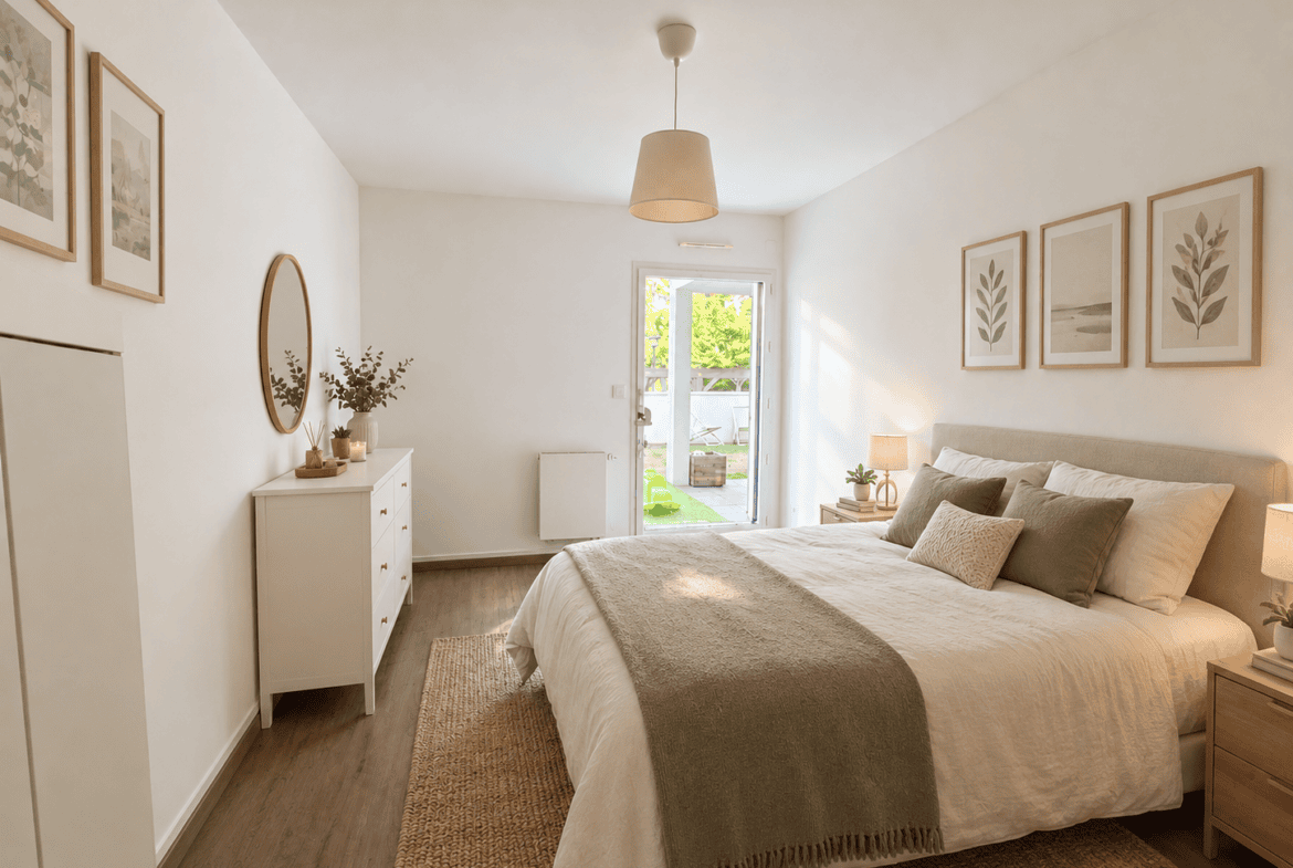Appartement Vannes de 61.84 m² rez de jardin – 2 chambres – garage