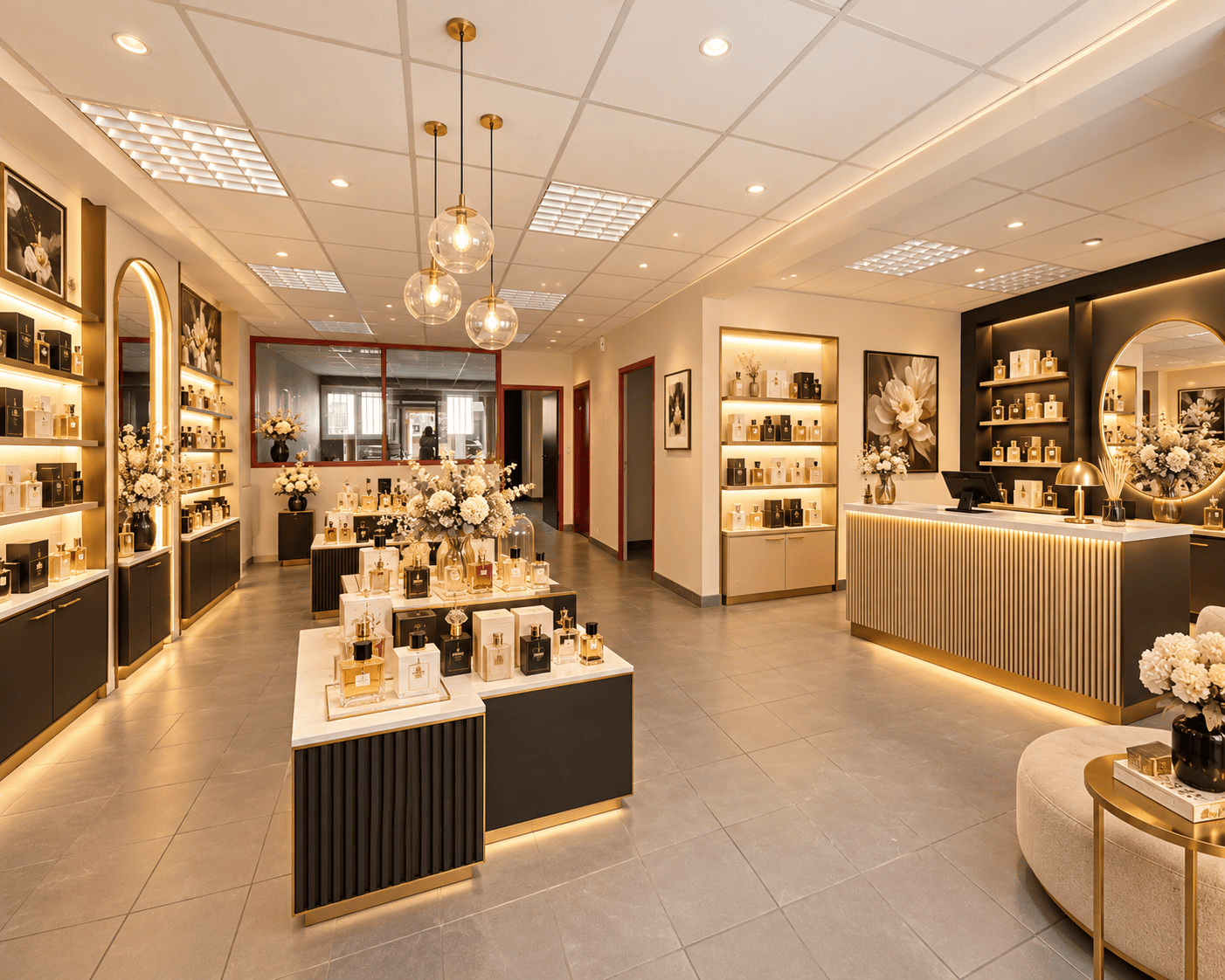projection parfumerie VANNES CENTRE / À LOUER / LOCAL COMMERCIAL 79 M² / FORT POTENTIEL D’AMÉNAGEMENT