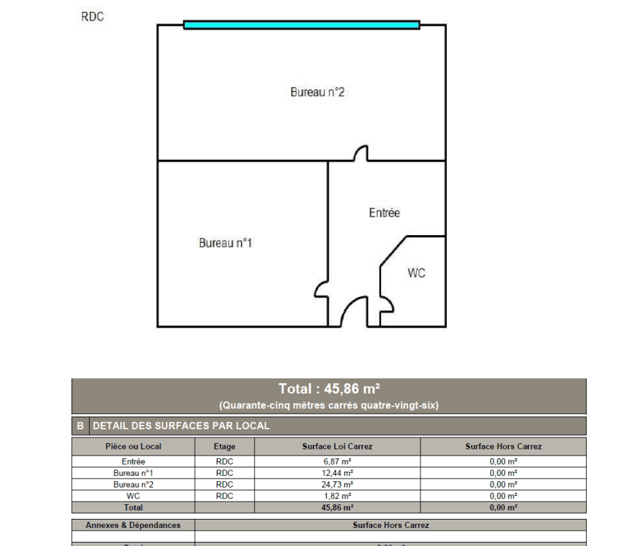 A VENDRE – BUREAU – 45 m² – LORIENT